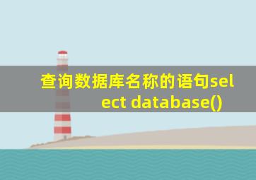 查询数据库名称的语句select database()